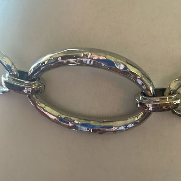 White House Black Market Silver Link Chain Belt
